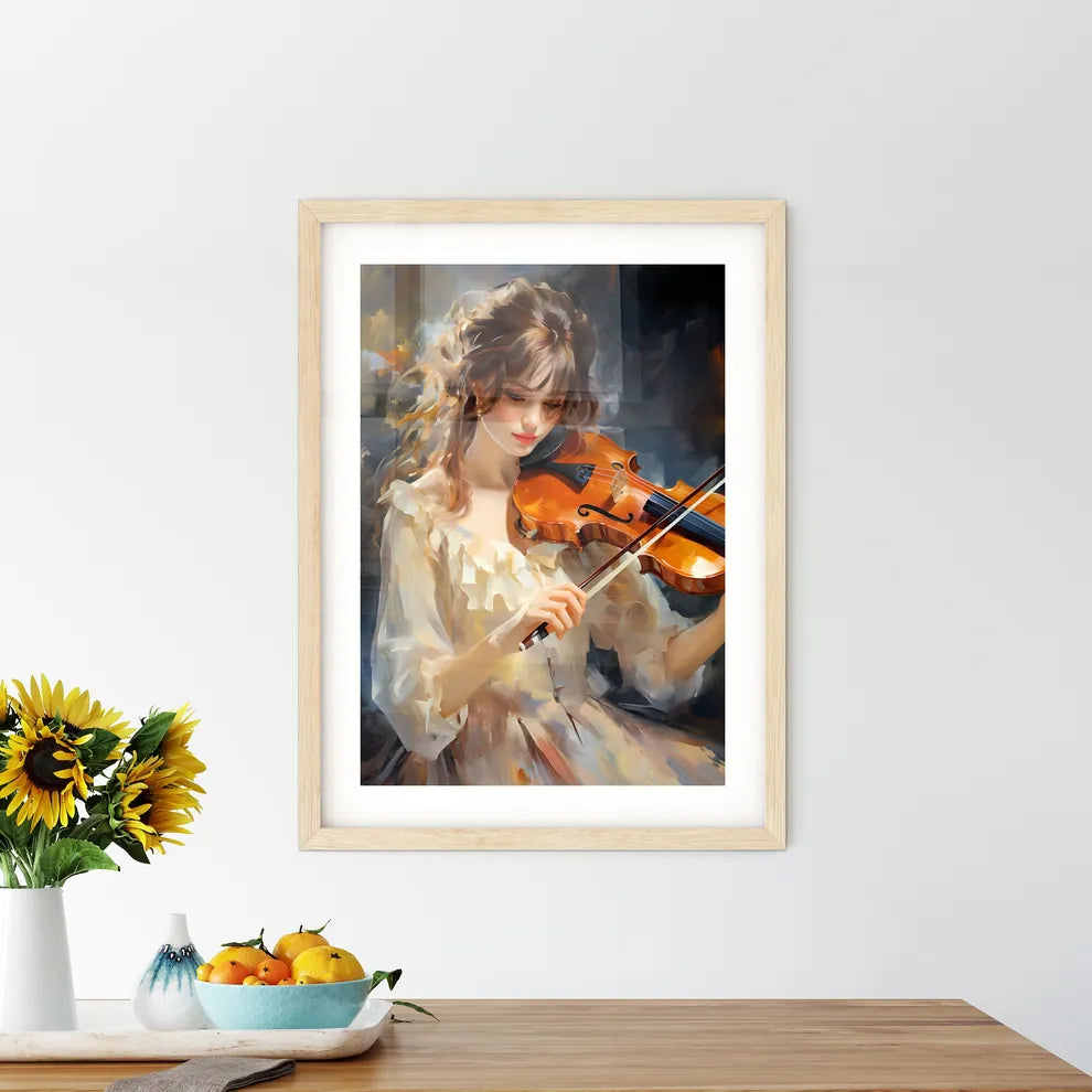 The Girl With A Violin And A Forfeit The Dou Framed Print