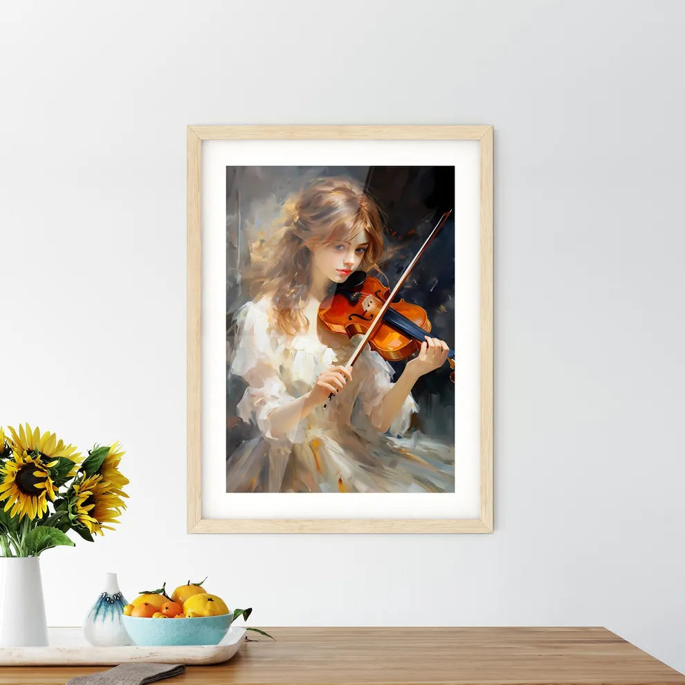 The Girl With A Violin And A Forfeit The Dou Framed Print