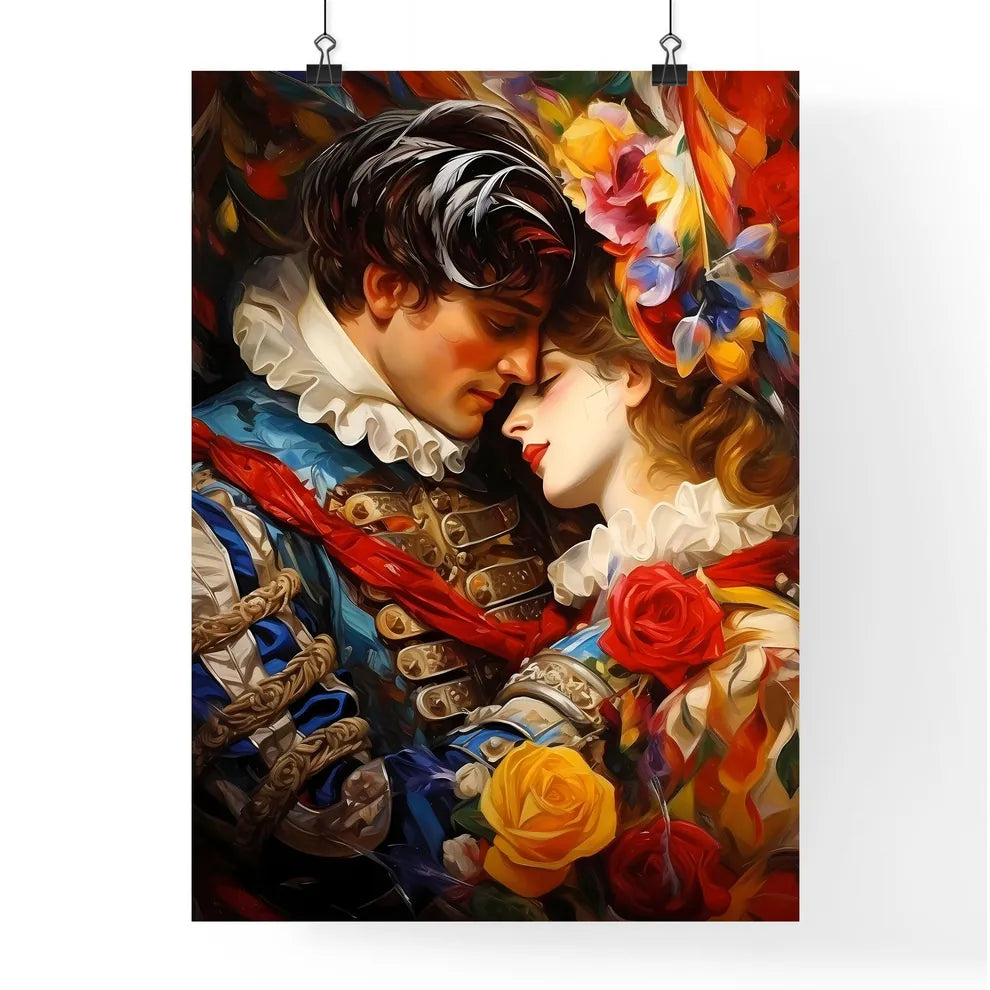 The Harlequin And A White Parrot - A Paintin Poster