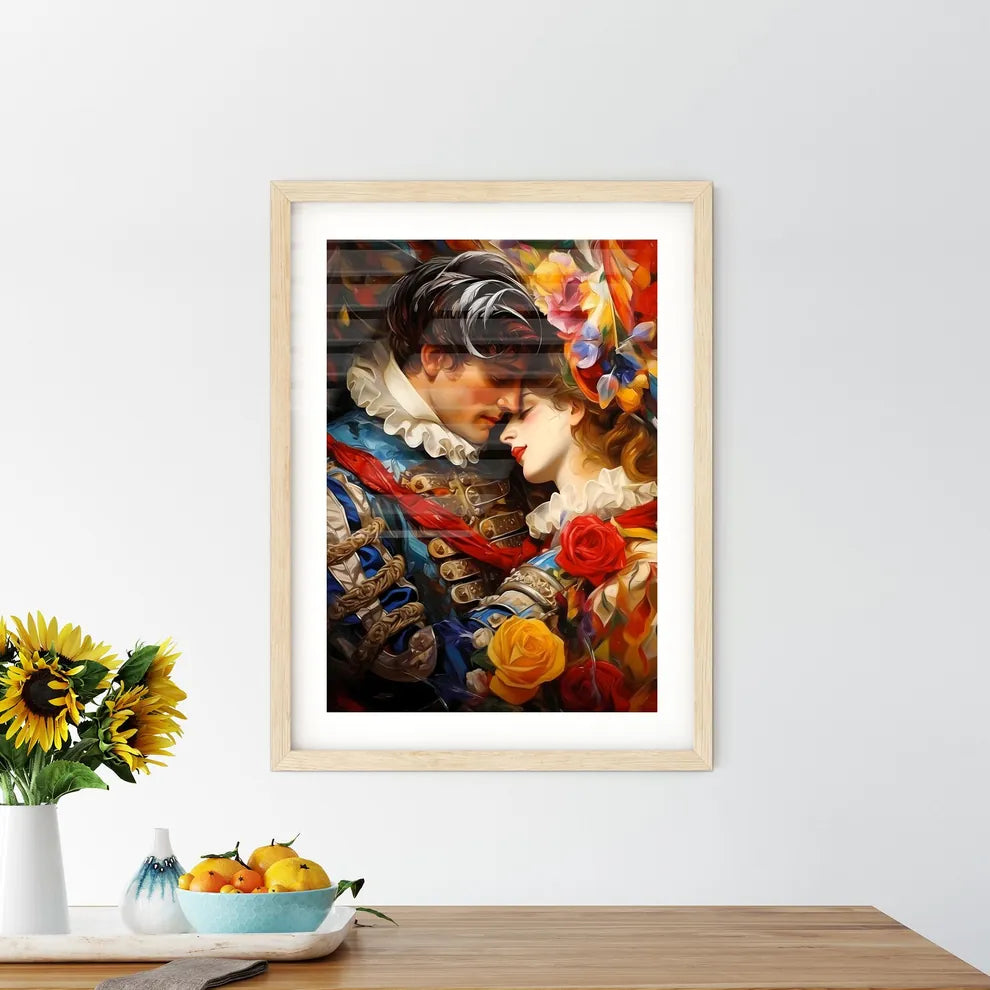 The Harlequin And A White Parrot - A Paintin Framed Print