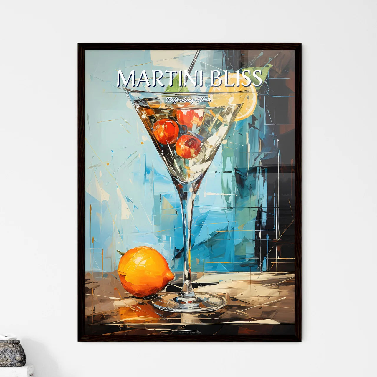 The Martini Is A Cocktail Made With Gin And  - Framed Art Print