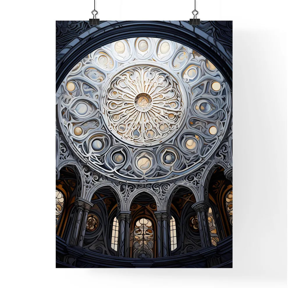 The Metallic Silver Pattern Of A Dome - A Ci Poster