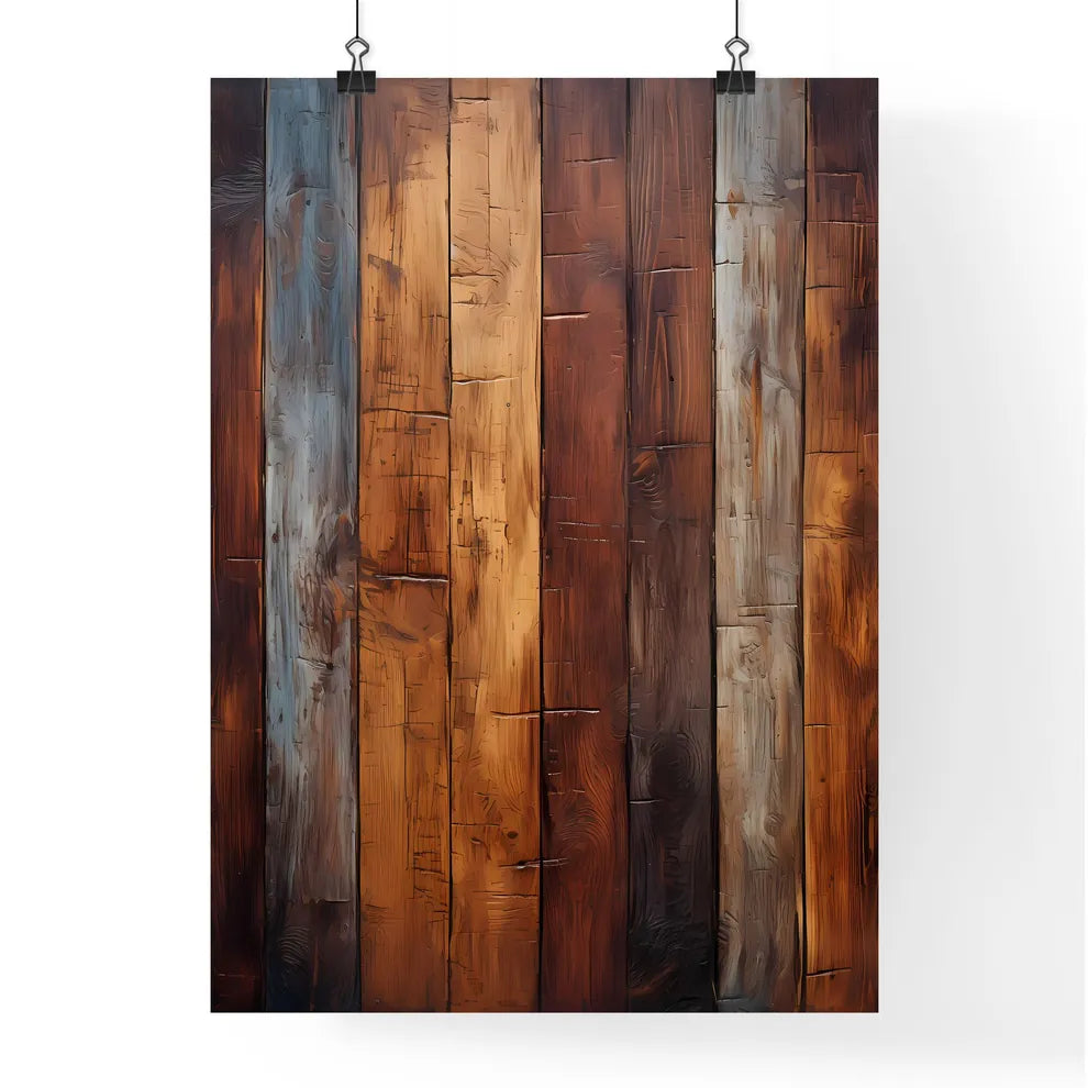 The Old Brown Wooden Wall - A Wood Planks With Different Colors Poster