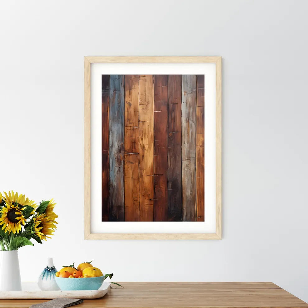 The Old Brown Wooden Wall - A Wood Planks With Different Colors Custom Print