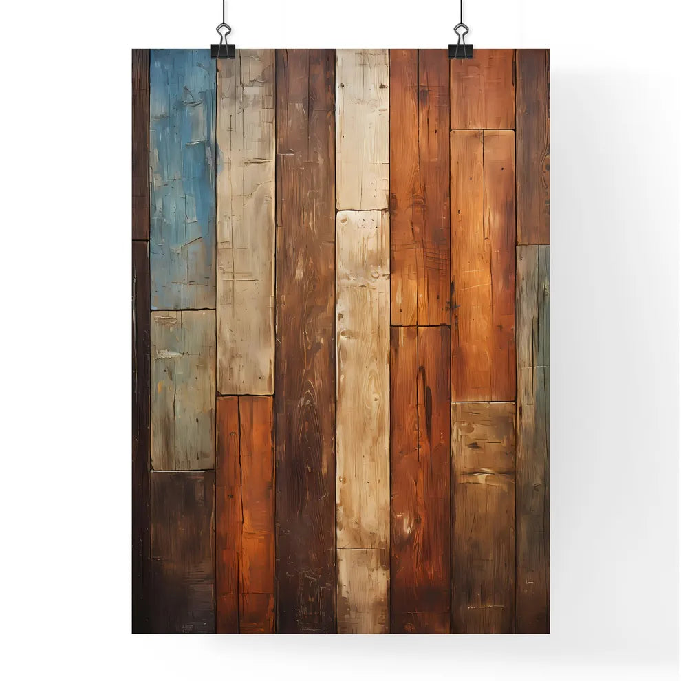 The Old Brown Wooden Wall - A Wood Planks With Different Colors Poster