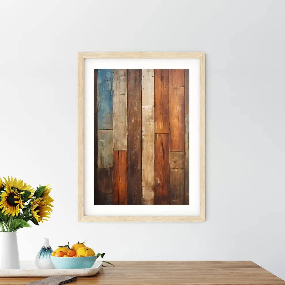 The Old Brown Wooden Wall - A Wood Planks With Different Colors Custom Print