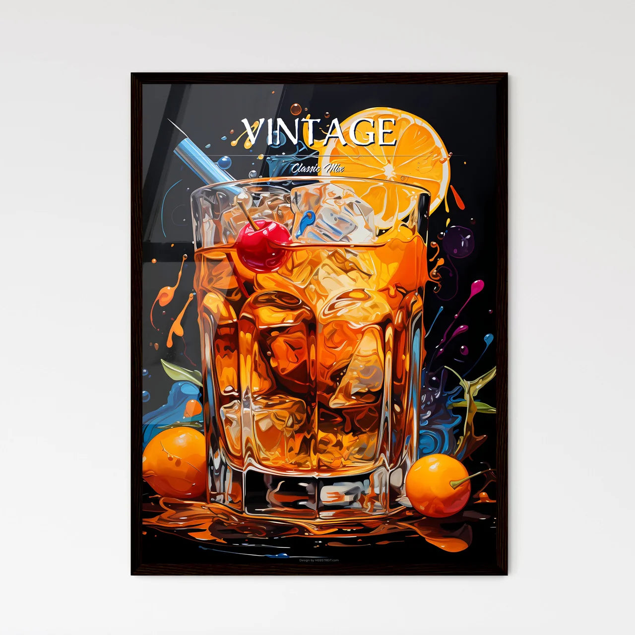 The Old Fashioned Is A Cocktail In A Tumbler - Framed Art Print