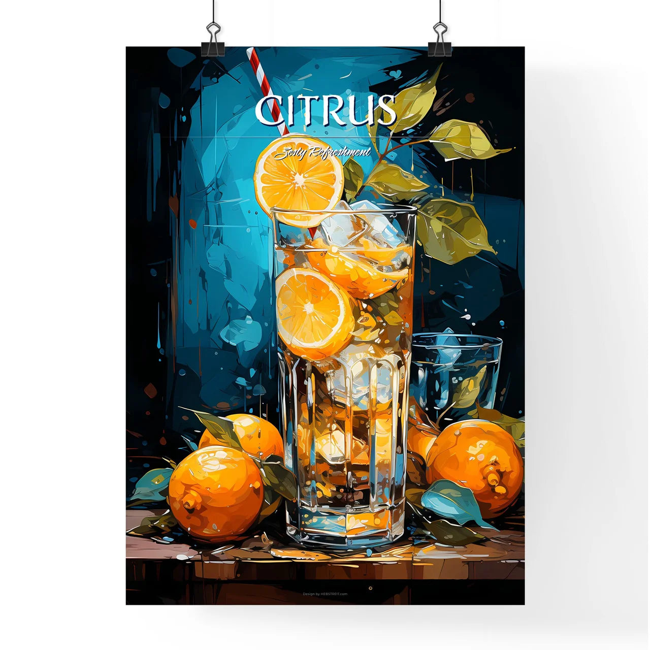 The Tom Collins Cocktail - A Glass Of Ice Te Poster
