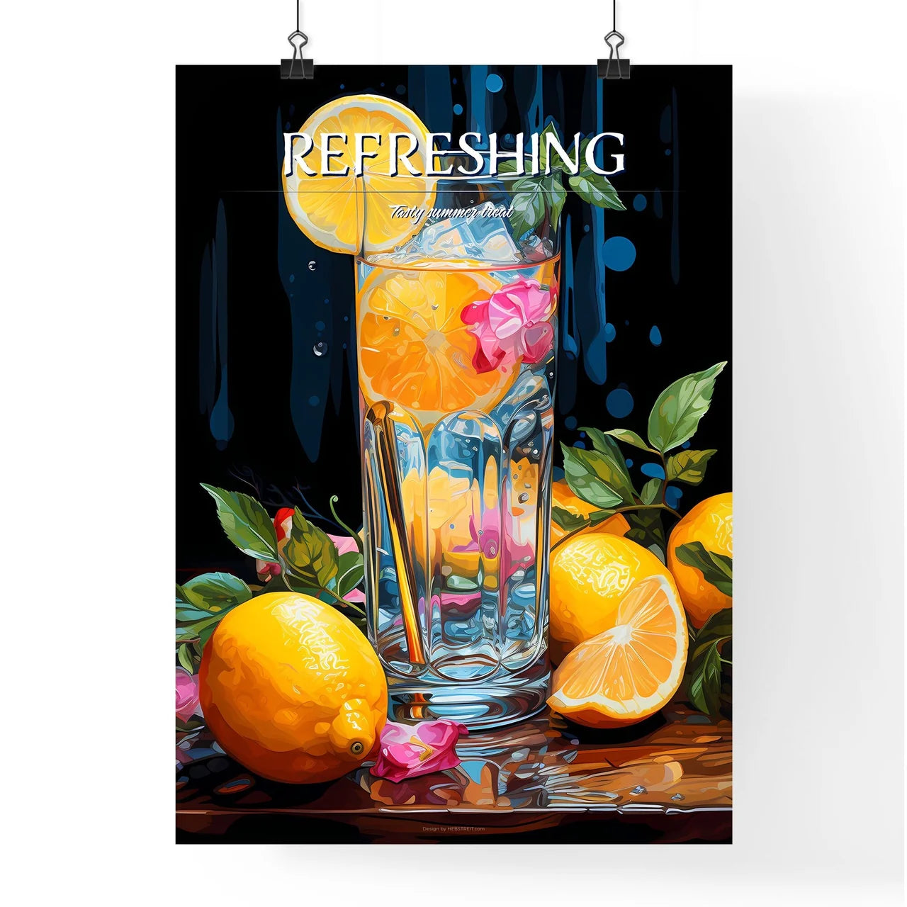 The Tom Collins Cocktail - A Glass Of Lemona Poster