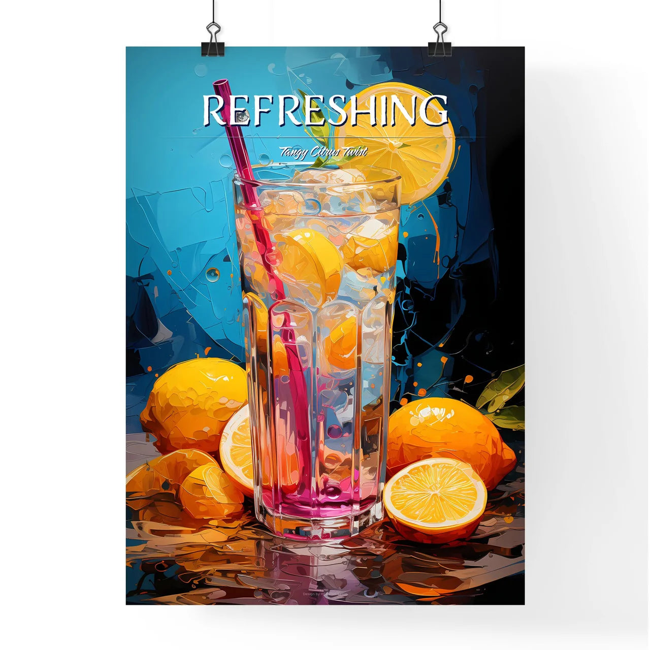 The Tom Collins Cocktail - A Glass Of Ice An Poster