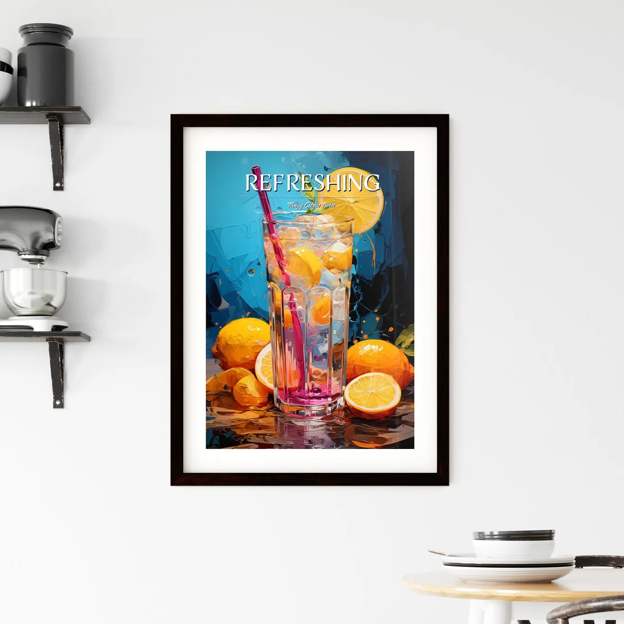 The Tom Collins Cocktail - A Glass Of Ice An Framed Print