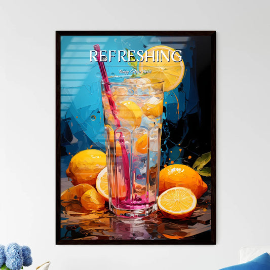 The Tom Collins Cocktail - A Glass Of Ice An - Framed Art Print