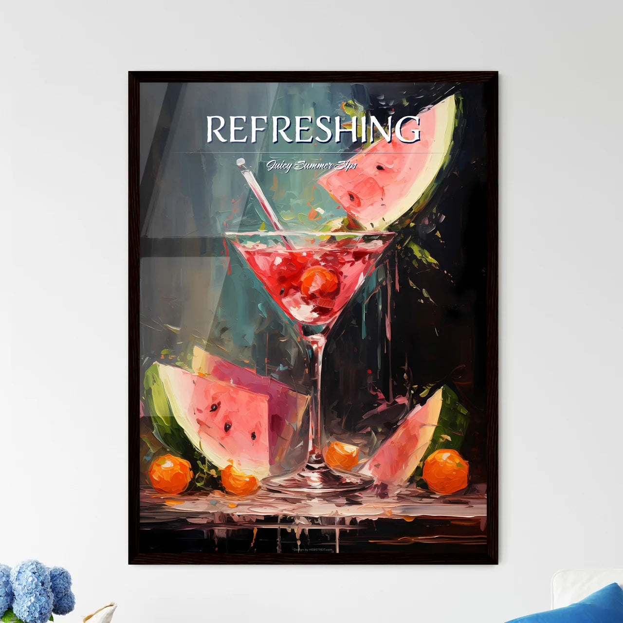 The Watermelon Martini Tastes Like Summer -  - Framed Art Print