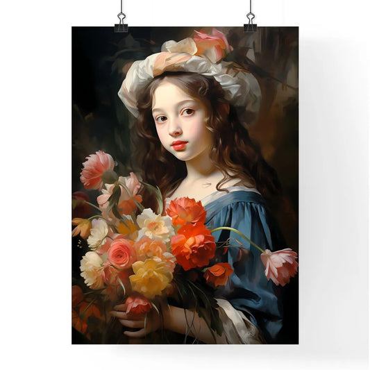 The Young Girl With A Bouquet Of Flowers - A Poster