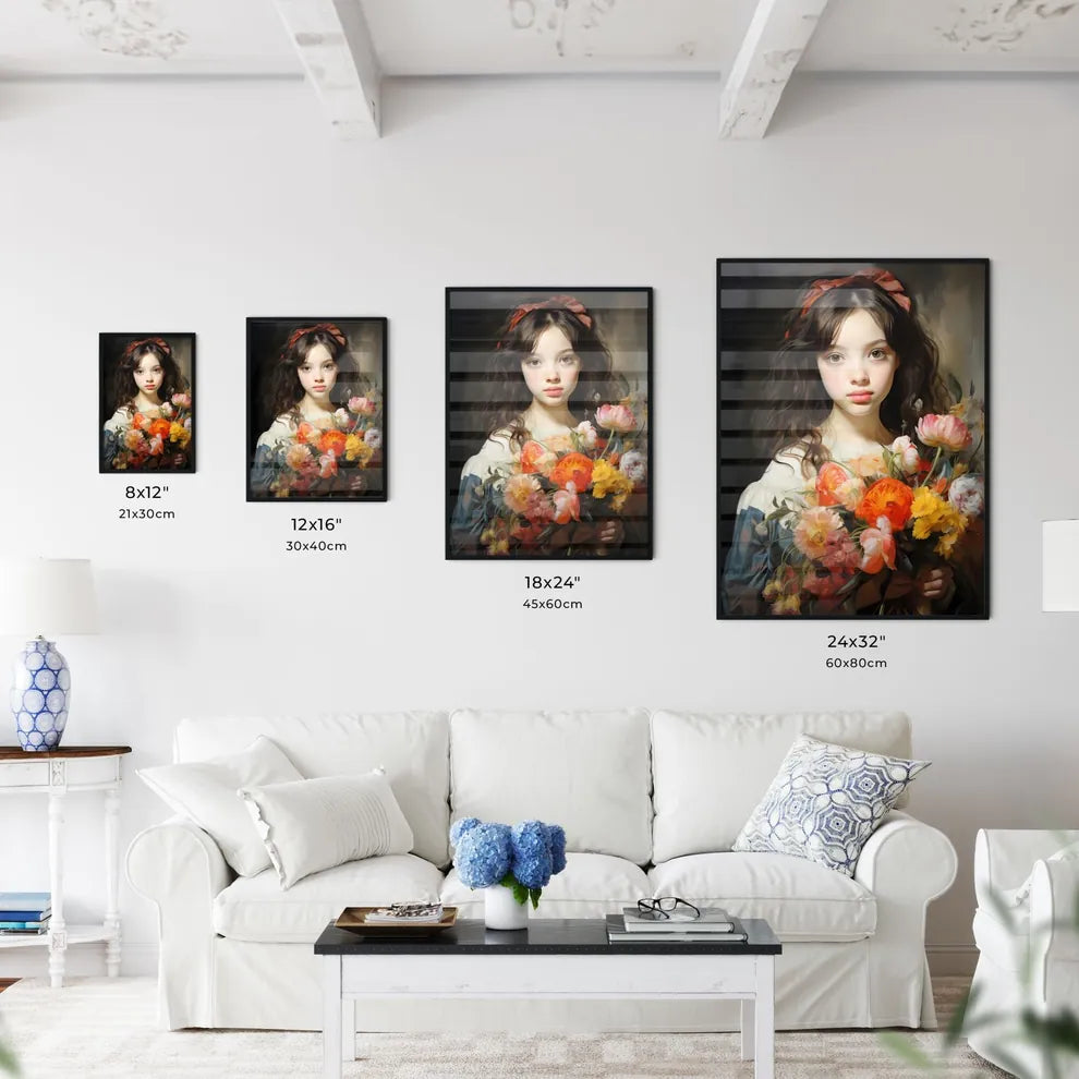 The Young Girl With A Bouquet Of Flowers - A - Kitchen Hangings