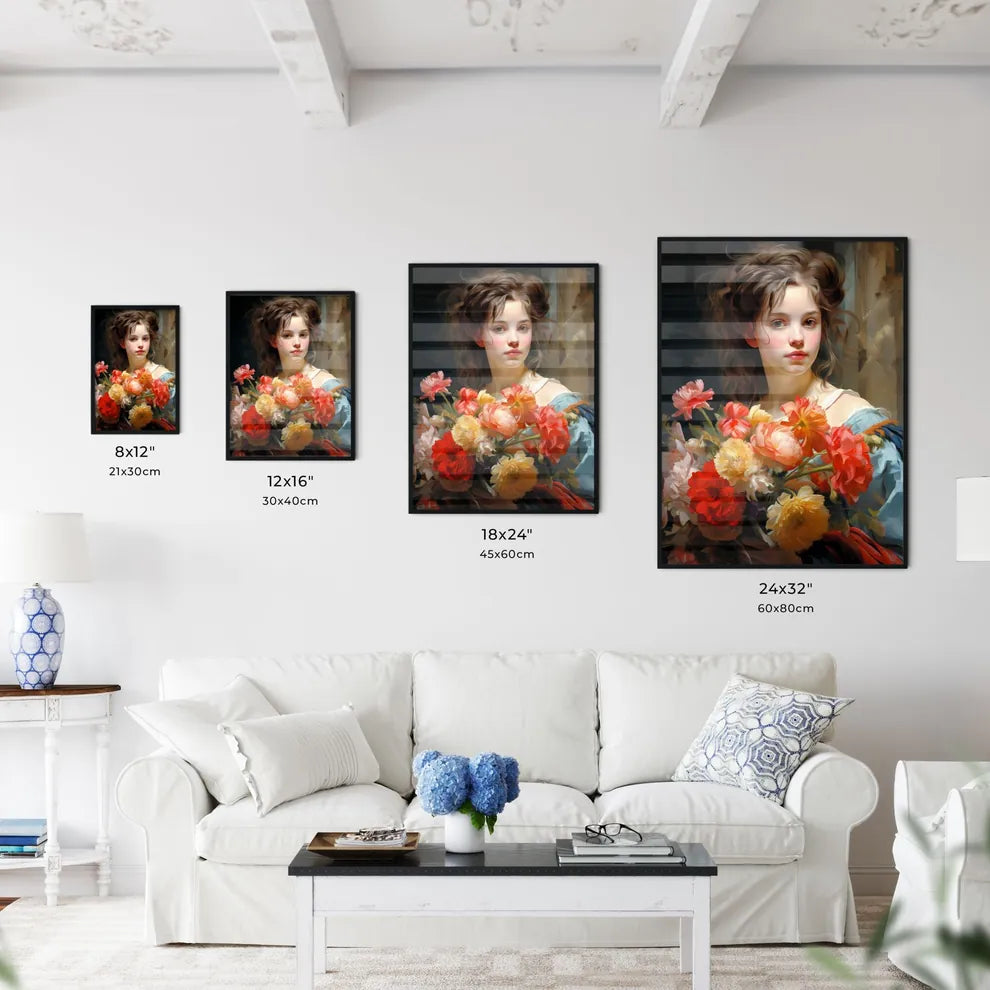 The Young Girl With A Bouquet Of Flowers - A - Kitchen Hangings
