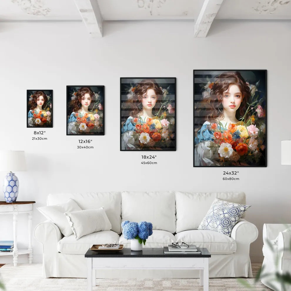The Young Girl With A Bouquet Of Flowers - A - Kitchen Hangings