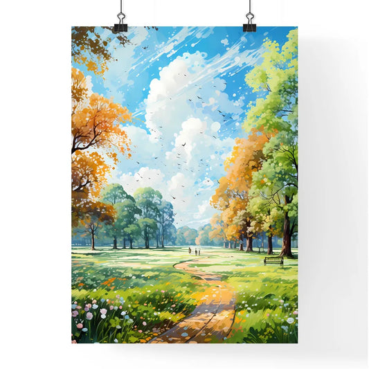 Trees And Lawn On A Bright Summer Day - A Pa Poster