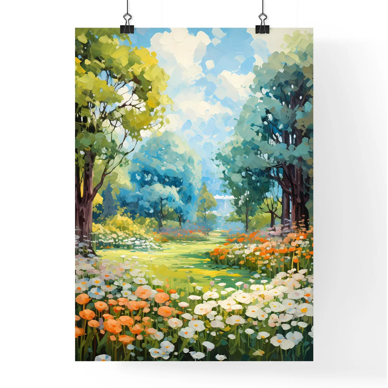 Trees And Lawn On A Bright Summer Day - A Pa Poster
