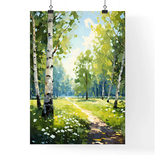 Trees And Lawn On A Bright Summer Day - A Pa Poster