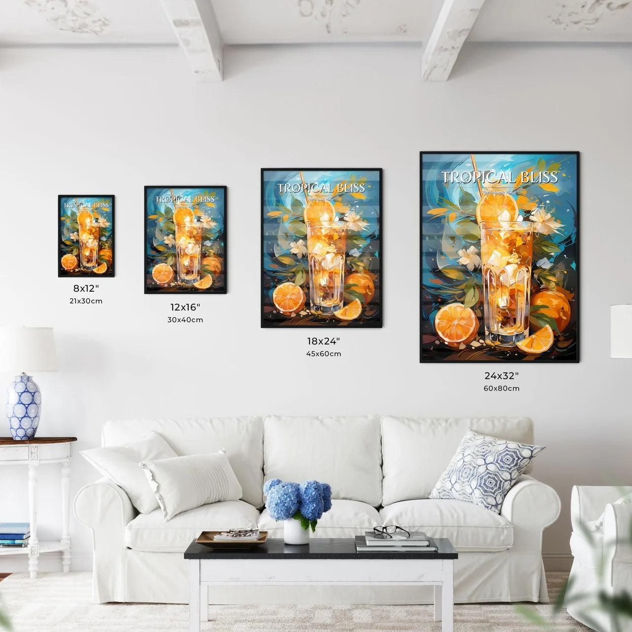 Tropical Cocktail With Orange Lemon And Cara - Kitchen Hangings