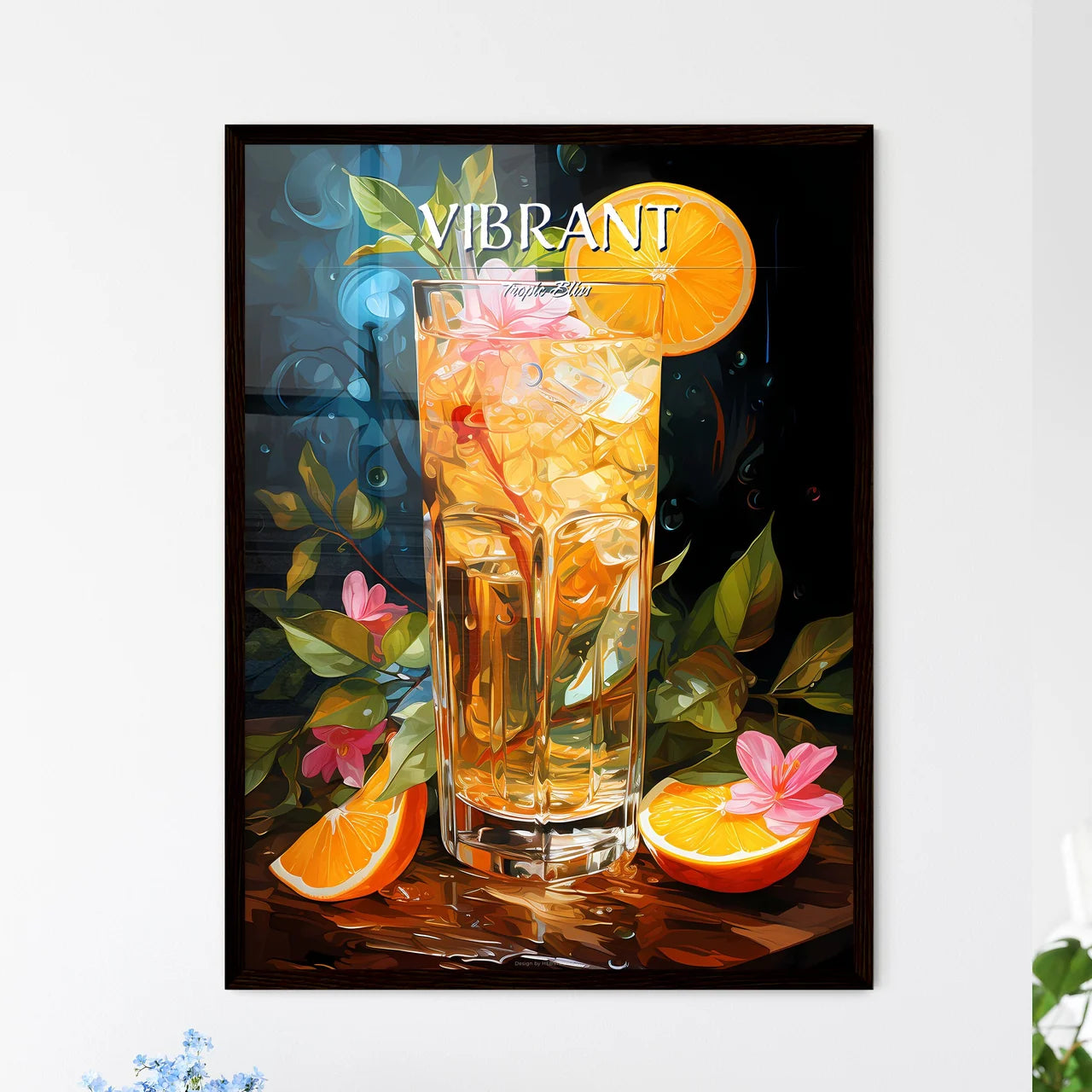 Tropical Cocktail With Orange Lemon And Cara - Framed Art Print