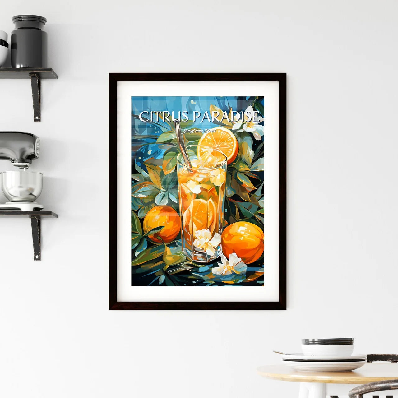Tropical Cocktail With Orange Lemon And Cara Framed Print