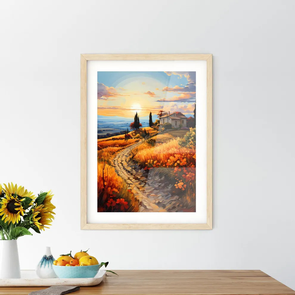 Tuscan Landscape - A Painting O Framed Print