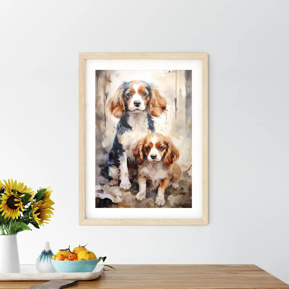 Two Cavalier King Charles Spaniel Puppies  Framed Print