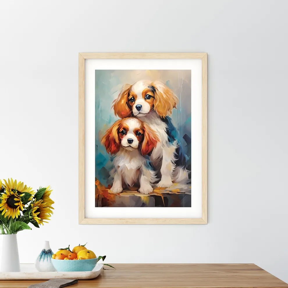 Two Cavalier King Charles Spaniel Puppies  Framed Print