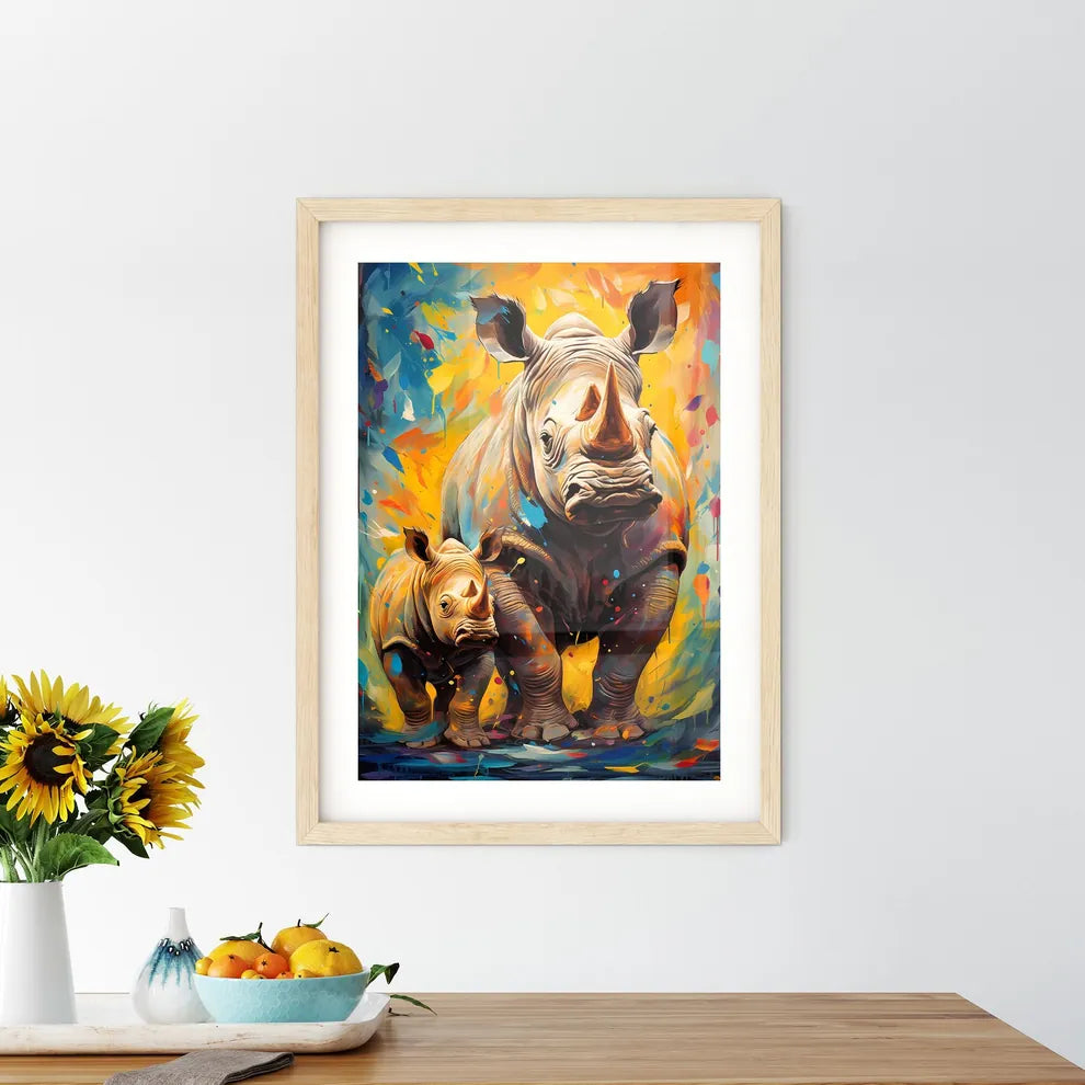 Two Endangered Black Rhinocerous  Framed Print