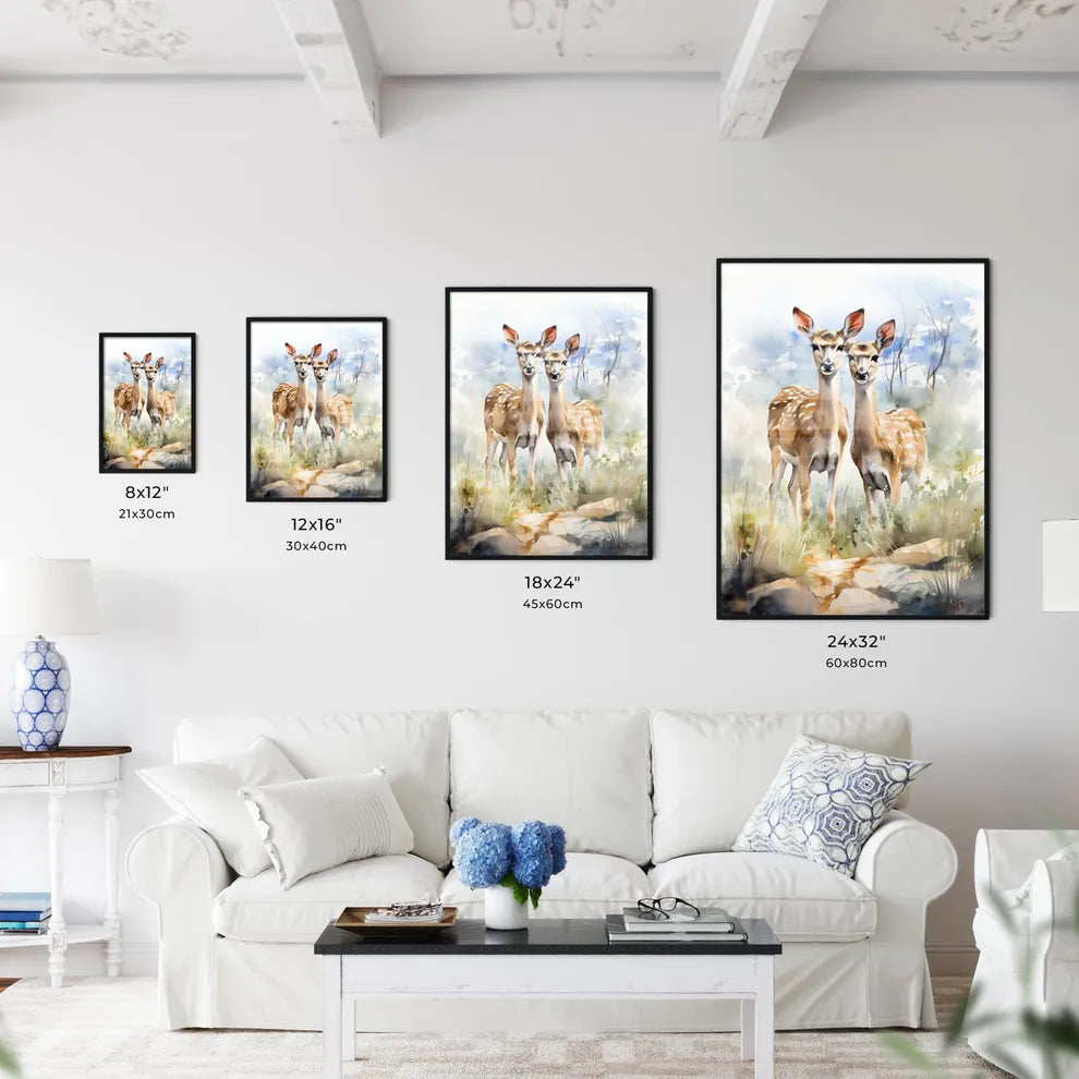 Two Female Lesser Kudu Antelopes  Size Chart