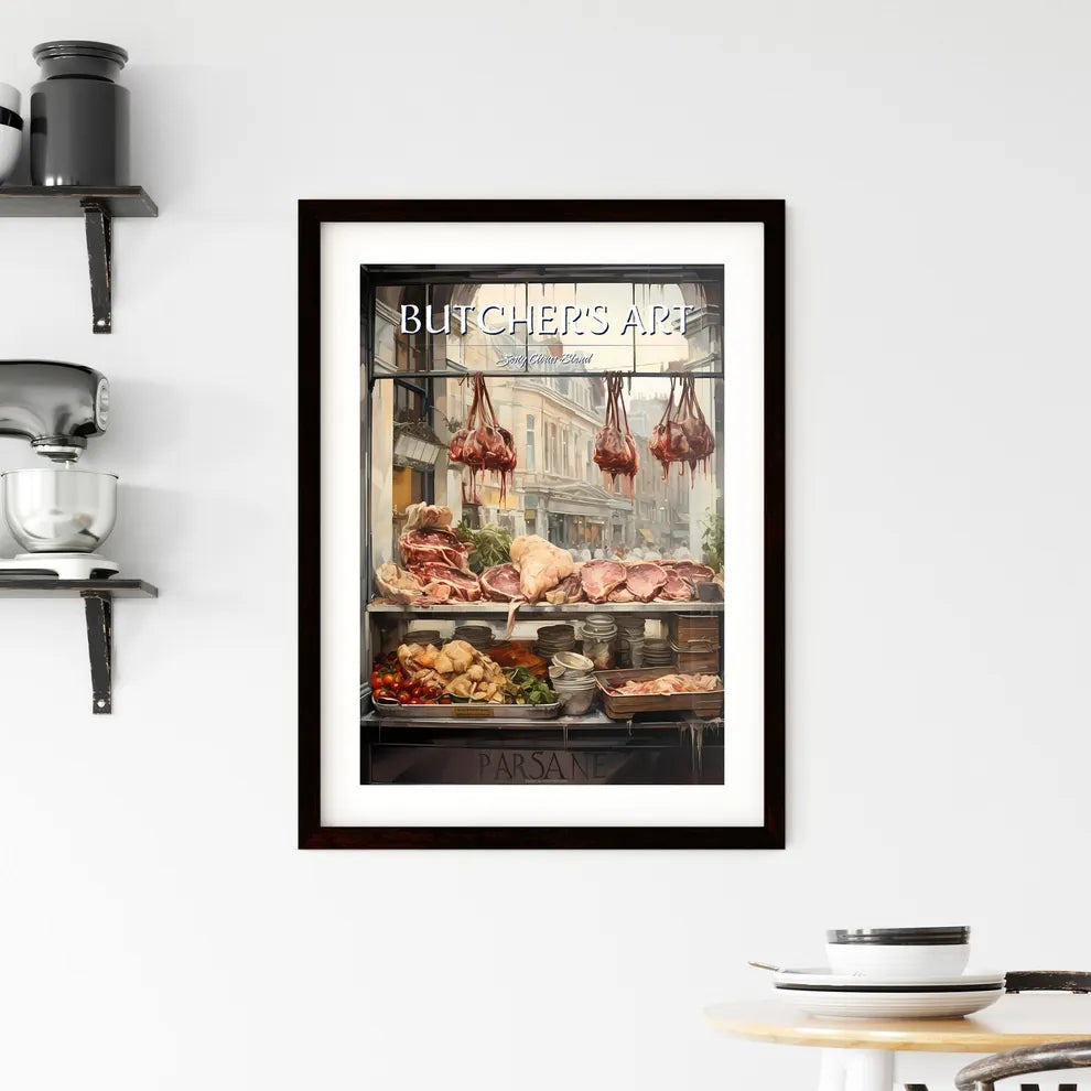Typical Shop Window Of A Traditional Irish Butcher  Framed Print