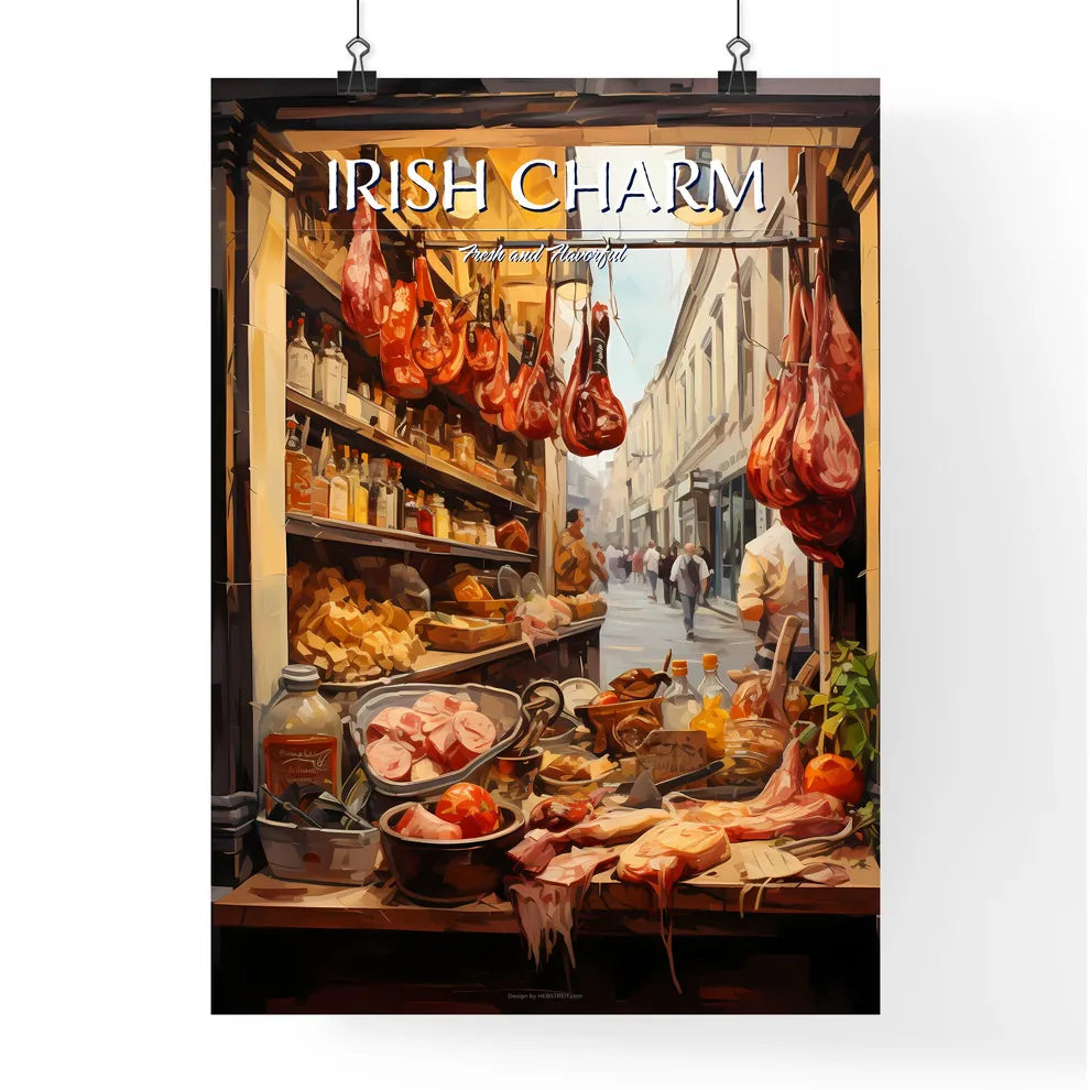 Typical Shop Window Of A Traditional Irish B Poster