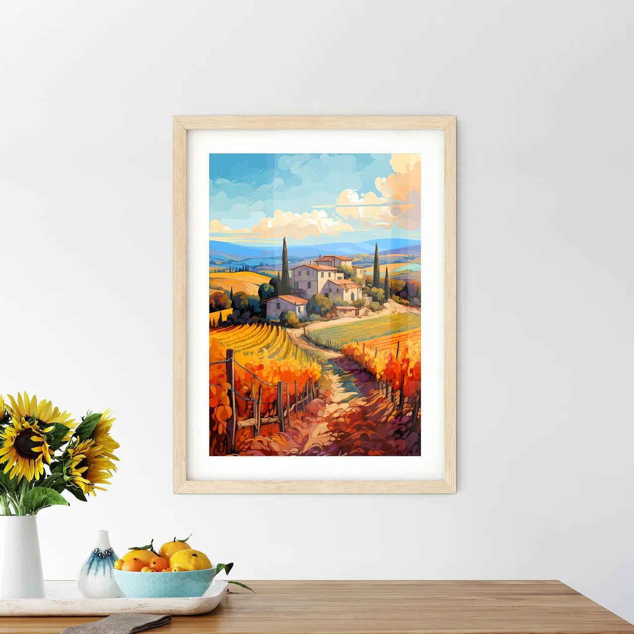 Typical Tuscan Farmhouse - A Painting O Framed Print