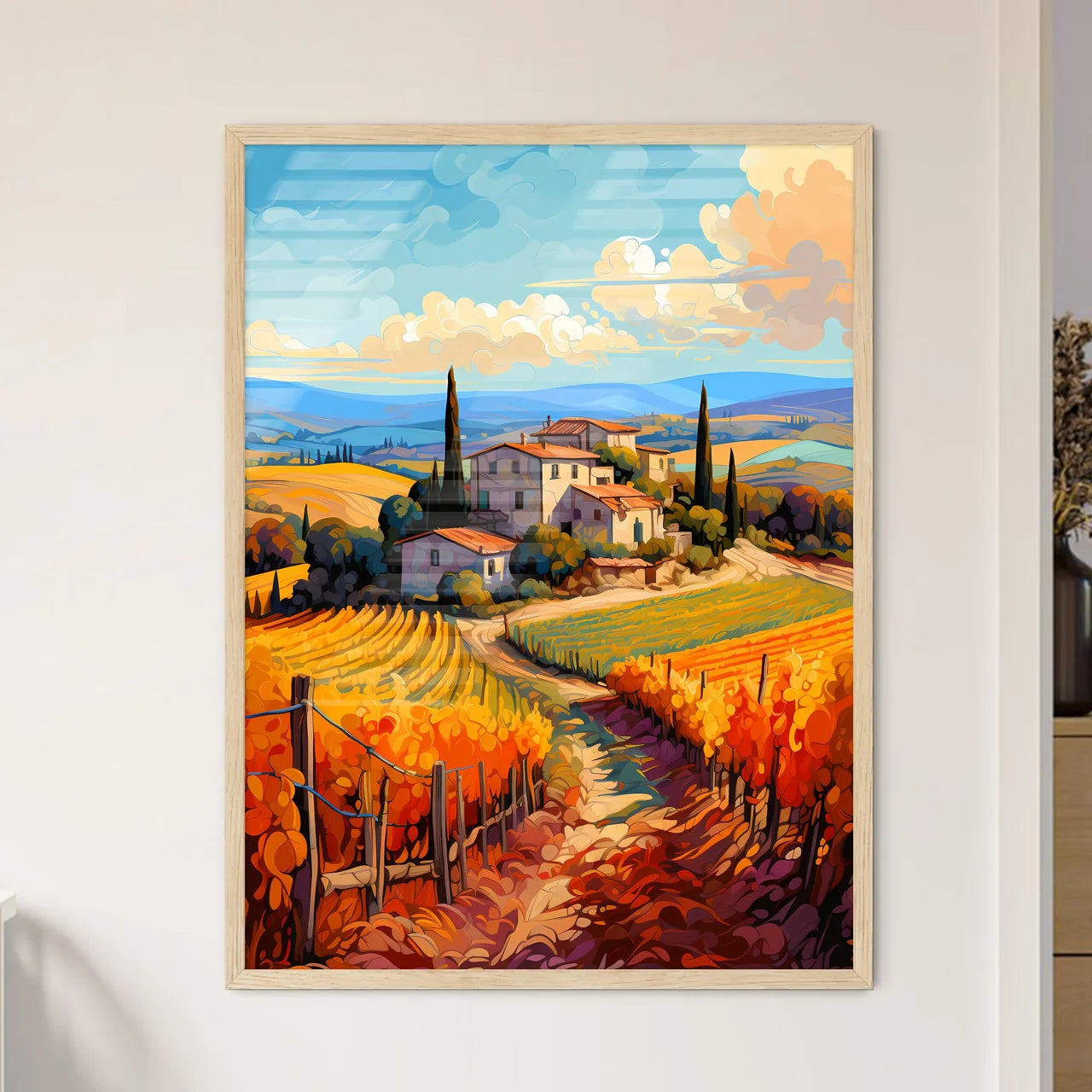Typical Tuscan Farmhouse - A Painting O - Framed Art Print