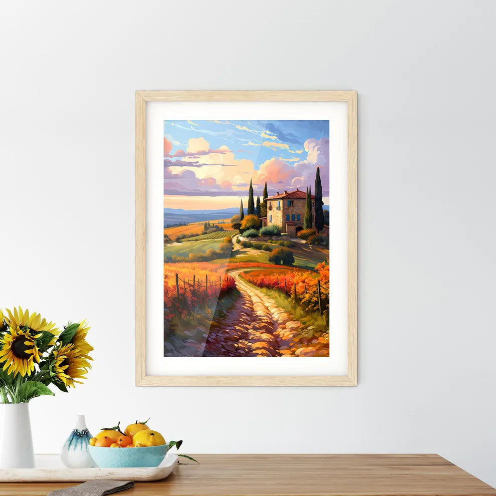 Typical Tuscan Farmhouse - A Painting O Framed Print