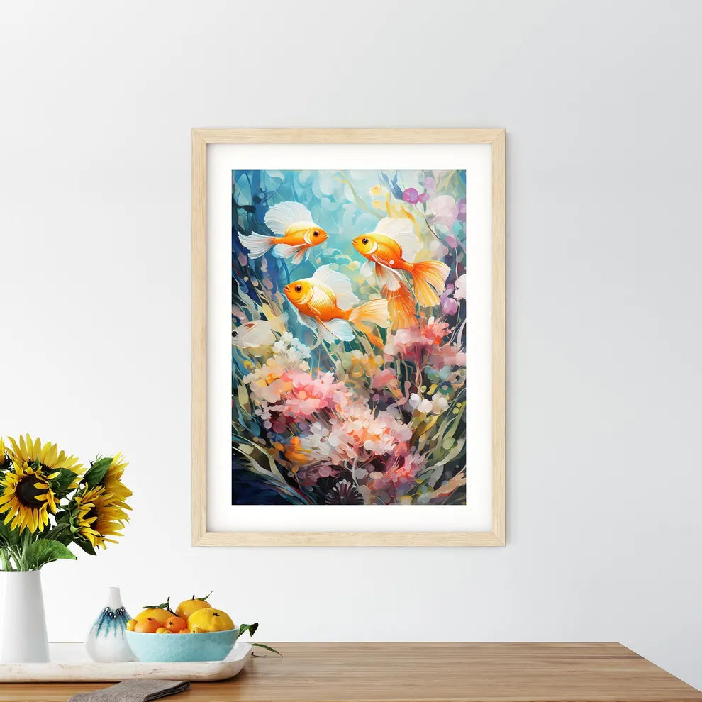 Underwater Aquatic Life With Fishes  Framed Print