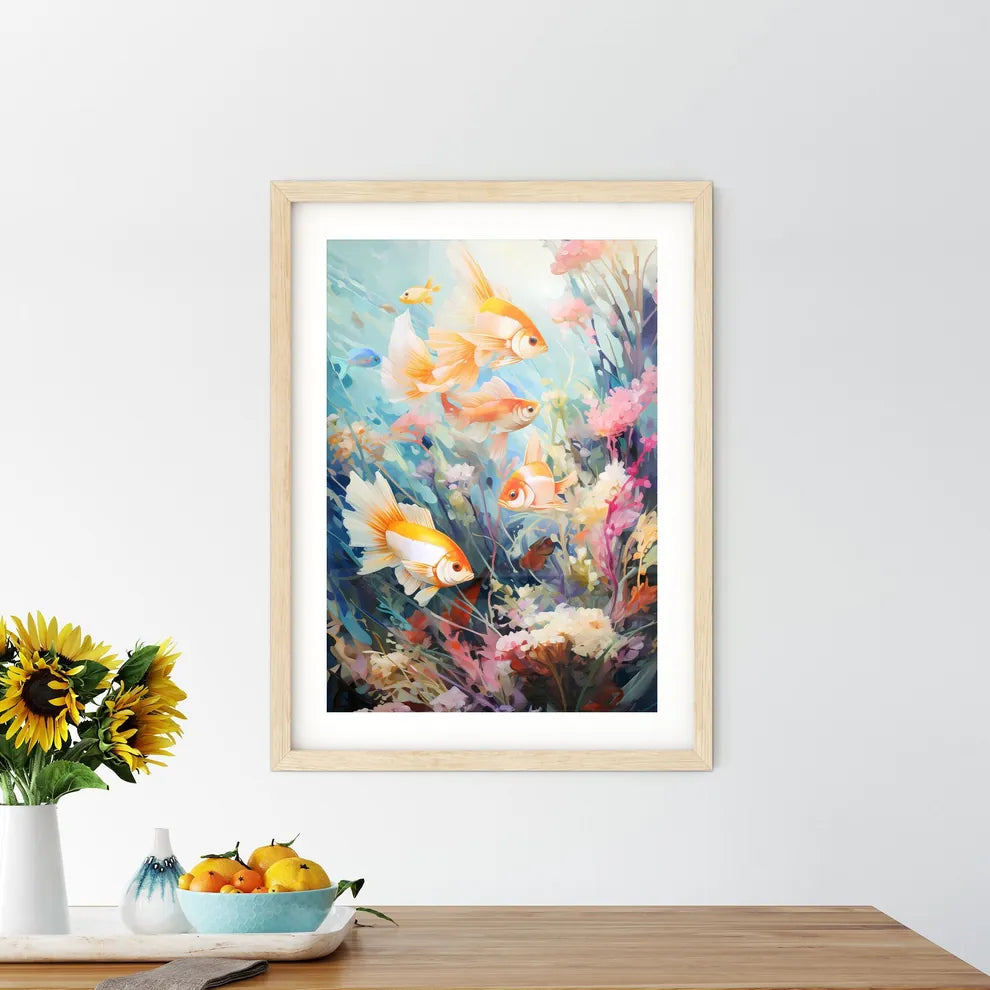 Underwater Aquatic Life With Fishes  Framed Print