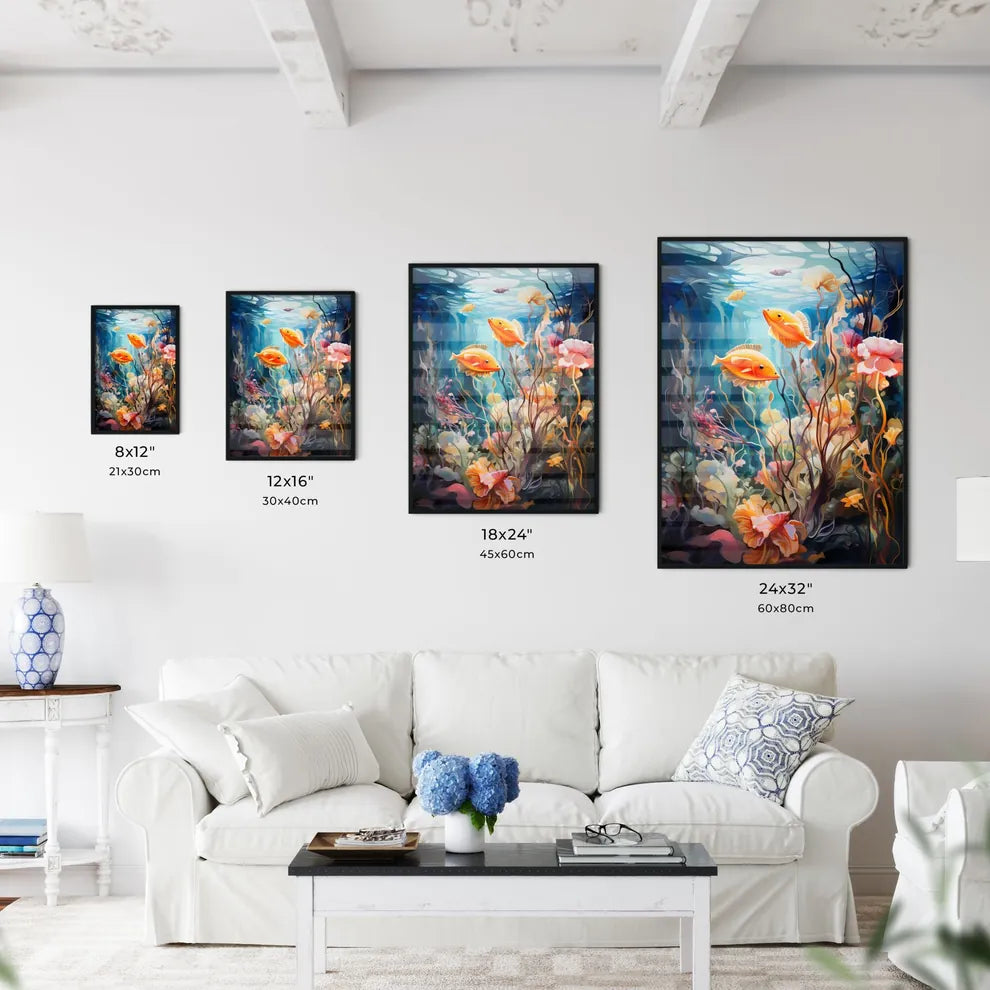 Underwater Aquatic Life With Fishes  Size Chart