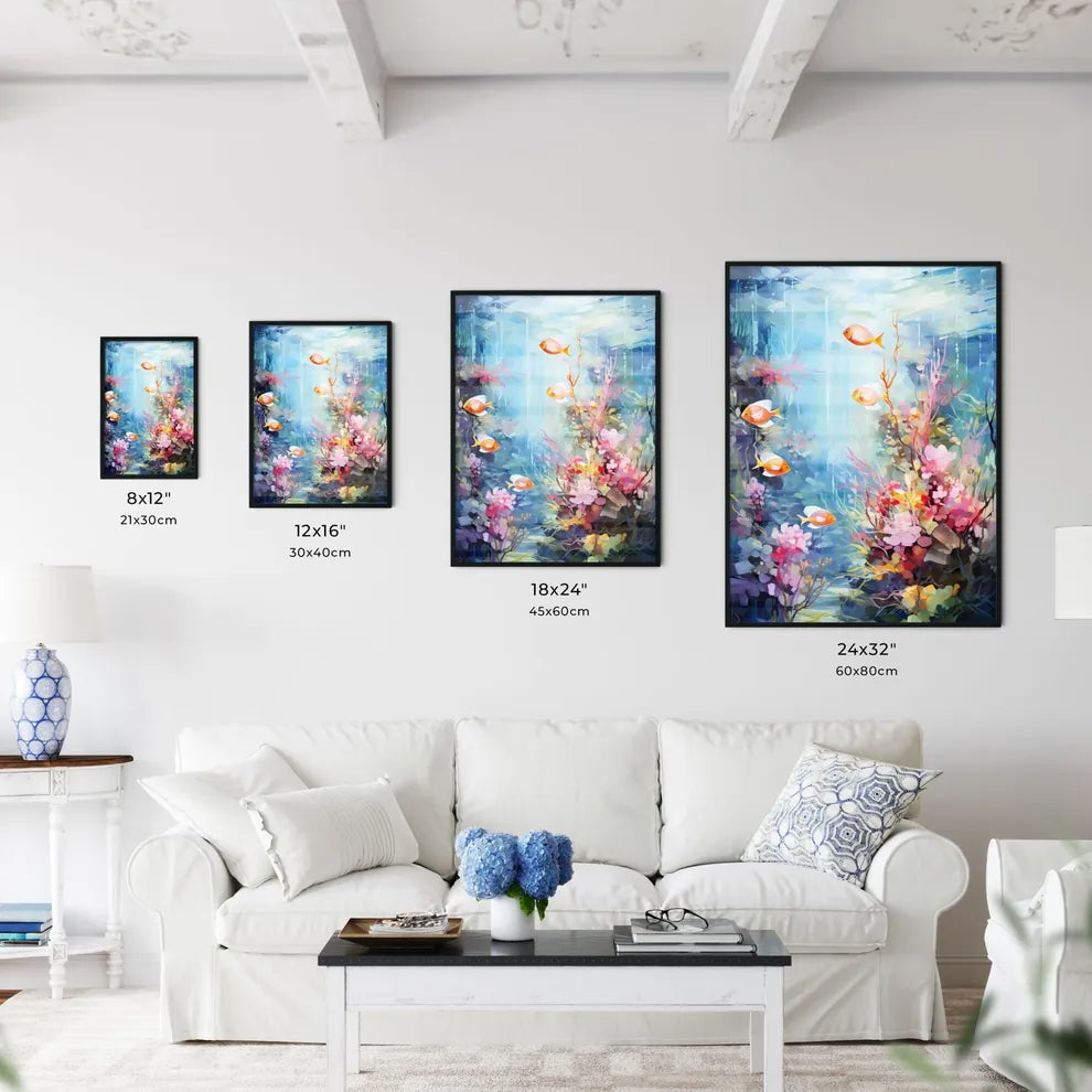 Underwater Aquatic Life With Fishes  Size Chart