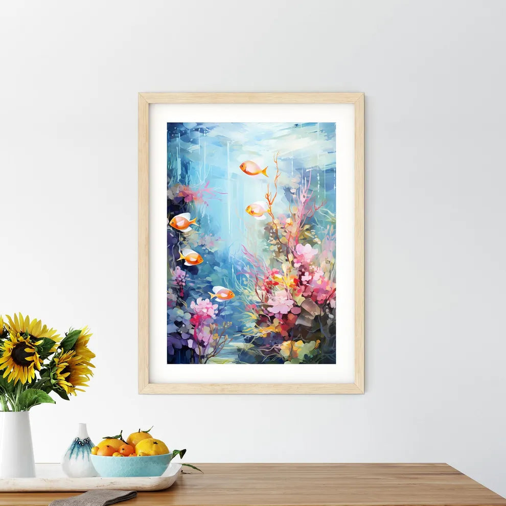 Underwater Aquatic Life With Fishes  Framed Print