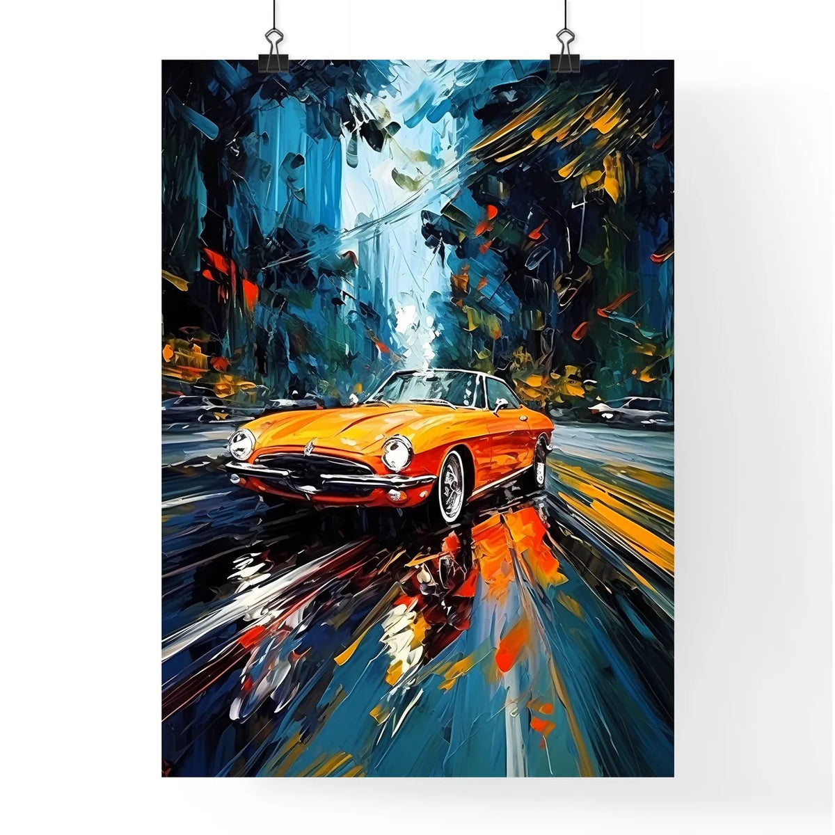 Urban Road Car Light Trails - A Painting O Poster