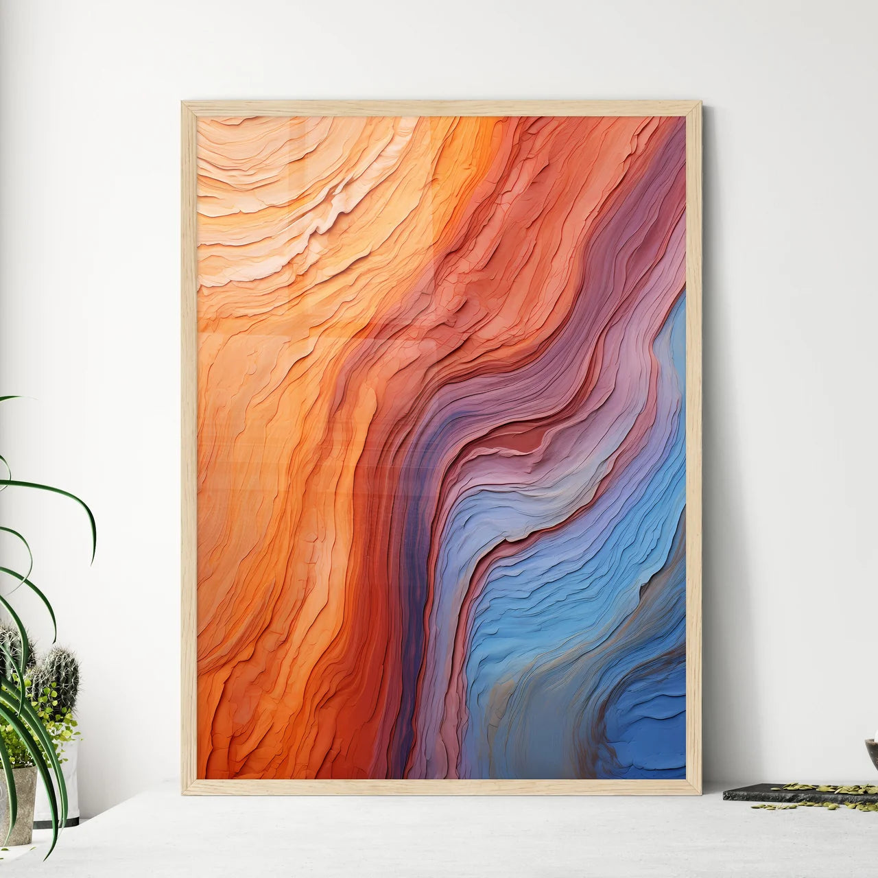 Very Old Juniper Wood Texture - A Colorful B - Framed Art Print