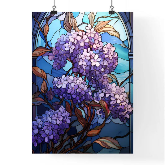 Vibrant Stained Glass Lilac Flower Elegance  Poster