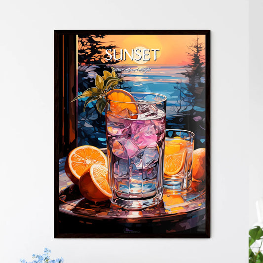 Vibrant Vodka Sunrise - A Glass Of Ice And O - Framed Art Print