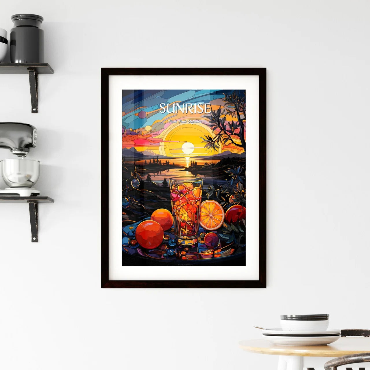 Vibrant Vodka Sunrise - A Glass Of Ice With  Framed Print