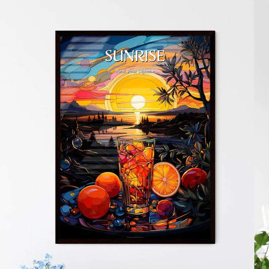 Vibrant Vodka Sunrise - A Glass Of Ice With  - Framed Art Print