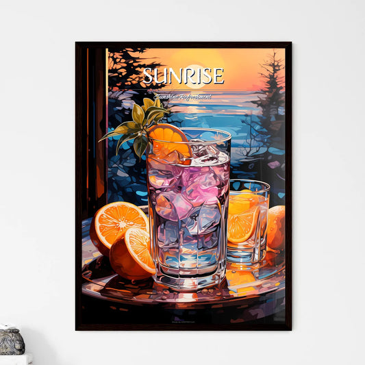 Vibrant Vodka Sunrise - A Glass Of Ice And O - Framed Art Print