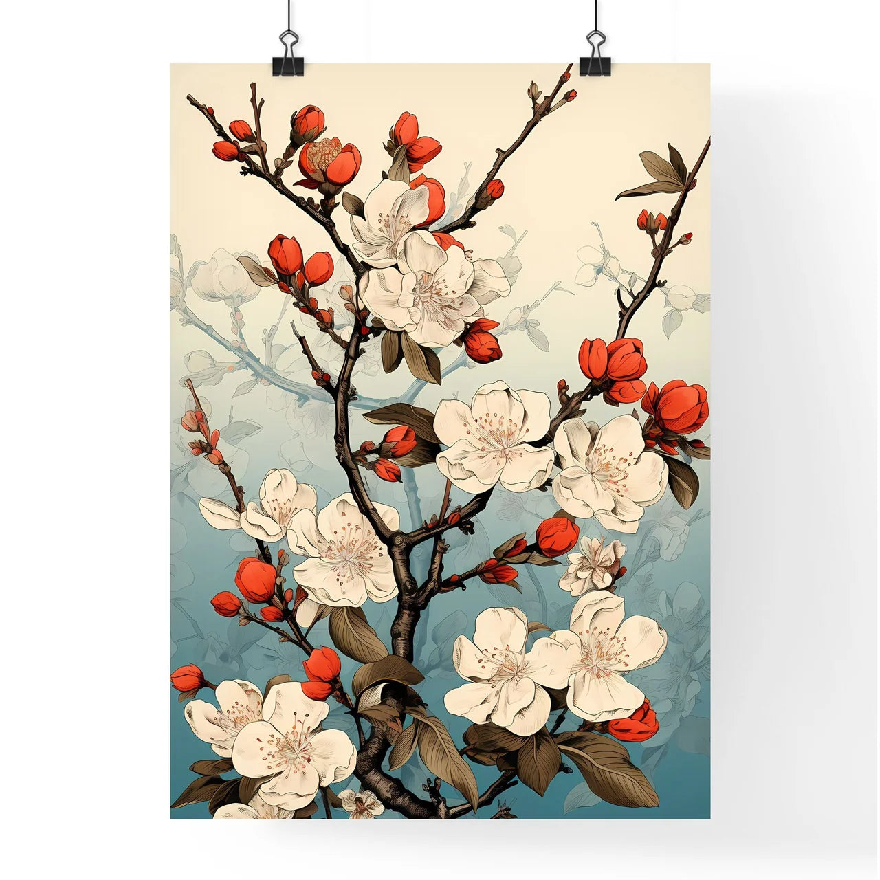 Vintage Card With A Blossoming Branch - A Wh Poster